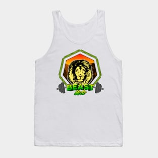 Lion Illustration, fitness beast mode training Tank Top